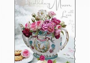 Wife 80th Birthday Card Happy 80th Birthday Mum Greeting Card Floral Teapot