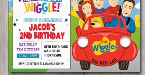 Wiggles Birthday Invitations Printable Custom Wiggles Printable Birthday Party Invitation Big Red