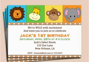 Wild Animal Birthday Party Invitations Animal Invitation Printable or Printed with Free Shipping