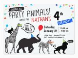 Wild Animal Birthday Party Invitations Black White Wild Party Animal Birthday Invitation Zazzle Com