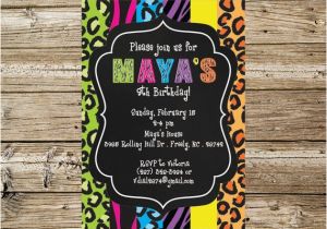 Wild Animal Birthday Party Invitations Items Similar to Wild Animal Print Birthday Party