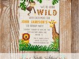Wild Animal Birthday Party Invitations Wild with Excitement Jungle theme Zoo Animal Birthday