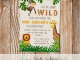 Wild Animal Birthday Party Invitations Wild with Excitement Jungle theme Zoo Animal Birthday