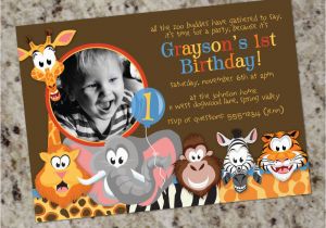 Wild Animal Birthday Party Invitations Zoo Buddies Zoo Jungle Safari Animals themed Birthday