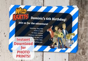 Wild Kratts Birthday Party Invitations Wild Kratts Invitation for Birthday Party by Instantinvitation