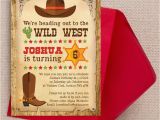 Wild West Birthday Invitations Cowboy Wild West Birthday Party Invitation From 0 80 Each