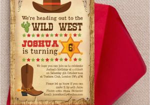 Wild West Birthday Invitations Cowboy Wild West Birthday Party Invitation From 0 80 Each