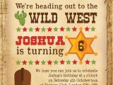 Wild West Birthday Invitations Cowboy Wild West Birthday Party Invitation From 0 80 Each