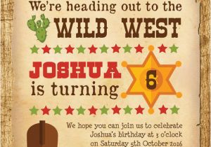 Wild West Birthday Invitations Cowboy Wild West Birthday Party Invitation From 0 80 Each