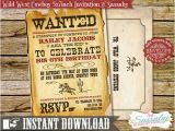 Wild West Birthday Invitations Wild West Cowboy Boys Party Invitation Instant Download