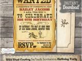 Wild West Birthday Invitations Wild West Cowboy Boys Party Invitation Instant Download