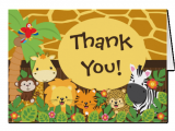 Wildlife Birthday Cards Cute Jungle Safari Animals Thank You Greeting Cards