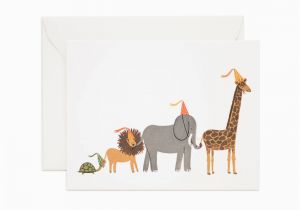 Wildlife Birthday Cards Party Parade Greeting Card by Rifle Paper Co Made In Usa