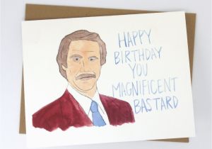 Will Ferrell Birthday Card Anchorman Ron Burgundy Birthday Card by Averycampbellart