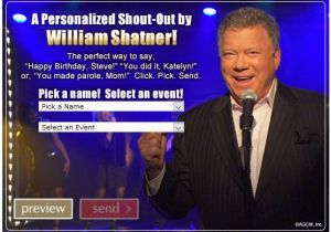 William Shatner Birthday Card Bring A Little More Shatner Into Your Life with A
