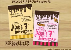 Willy Wonka Birthday Invitations Willy Wonka Inspired Invitation Party Invitations