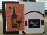 Wine themed Birthday Cards Handmade Wine themed Thank You Greeting Card by