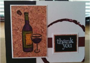 Wine themed Birthday Cards Handmade Wine themed Thank You Greeting Card by