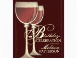 Wine themed Birthday Invitations Elegant Wine themed Birthday Party Invitation Zazzle