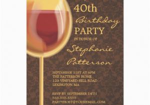 Wine themed Birthday Invitations Luminous Wine themed Milestone Birthday Invitation Zazzle