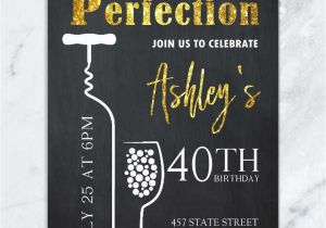 Wine themed Birthday Invitations Wine Birthday Invitation Aged to Perfection Wine