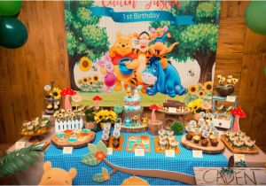 Winnie the Pooh 1st Birthday Decorations Caden S Winnie the Pooh themed 1st Birthday Party at 10 Scotts