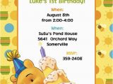 Winnie the Pooh Birthday Invitations Free Printable Free Printable Winnie the Pooh First Birthday Invitations