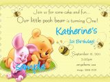 Winnie the Pooh Birthday Invitations Free Printable Winnie the Pooh 1st Birthday Invitations Printable Photo