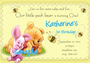 Winnie the Pooh Birthday Invitations Free Printable Winnie the Pooh 1st Birthday Invitations Printable Photo