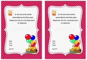 Winnie the Pooh Birthday Invitations Free Printable Winnie the Pooh Birthday Invitations Birthday Printable