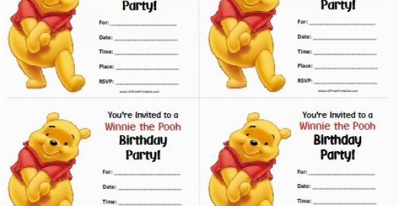 Winnie the Pooh Birthday Invitations Free Printable Winnie the Pooh Birthday Invitations Free Printable