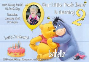 Winnie the Pooh Birthday Invitations Free Printable Winnie the Pooh Printable Invitation Personalized Winnie the