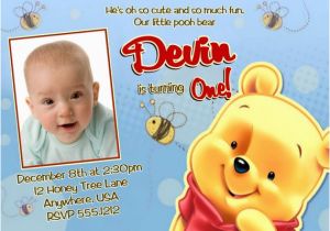 Winnie the Pooh First Birthday Invitations Birthday Party themes Winnie the Pooh 1st Birthday