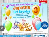 Winnie the Pooh First Birthday Invitations Winnie the Pooh Birthday Invitation by Templatemansion On