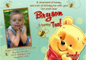 Winnie the Pooh First Birthday Invitations Winnie the Pooh Birthday Invitations 2nd Birthday Printable