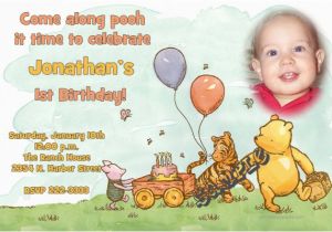 Winnie the Pooh First Birthday Invitations Winnie the Pooh Birthday Invitations Old Fashion