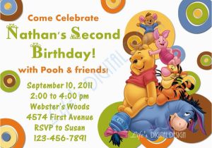 Winnie the Pooh First Birthday Invitations Winnie the Pooh Birthday Party Invitations Best Party Ideas