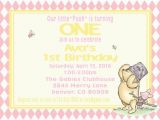 Winnie the Pooh First Birthday Invitations Winnie the Pooh Classic Invitation 1st Birthday Baby