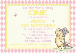 Winnie the Pooh First Birthday Invitations Winnie the Pooh Classic Invitation 1st Birthday Baby