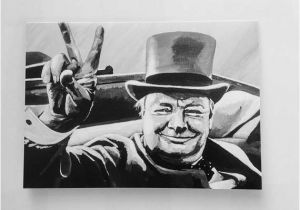 Winston Churchill Birthday Card Winston Churchill Greeting Card Vintage Portrait Of British