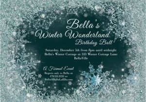 Winter Birthday Invitation Template Winter Wonderland Party Winter Snowflake Ball Invitation