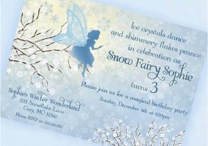 Winter themed Birthday Invitations Snow Fairy Invitation Winter Wonderland by Gwynnwassondesigns