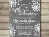 Winter themed Birthday Invitations Winter Onederland Girl Birthday Party Invite Invitation