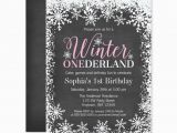 Winter themed Birthday Invitations Winter Onederland Snow Chalkboard Girl 1st Birthday