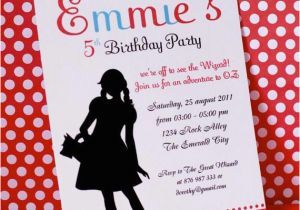 Wizard Of Oz Birthday Cards Diy Printable Invitation Card Dorothy Wizard Of Oz Birthday