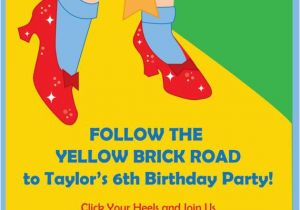 Wizard Of Oz Birthday Party Invitations Items Similar to Wizard Of Oz Dorothy Ruby Slippers