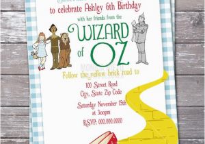Wizard Of Oz Birthday Party Invitations Wizard Of Oz Birthday Party Invitation Over the Rainbow