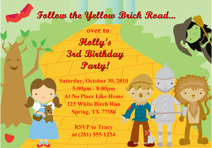Wizard Of Oz Birthday Party Invitations Wizard Of Oz Birthday Party Invitations Ideas Bagvania