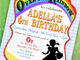 Wizard Of Oz Birthday Party Invitations Wizard Of Oz Inspired Invitation Over the Rainbow Collection