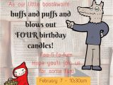 Wolf Birthday Invitations Fairytale Birthday Party Fee Fi Fo Fum so Much Fun